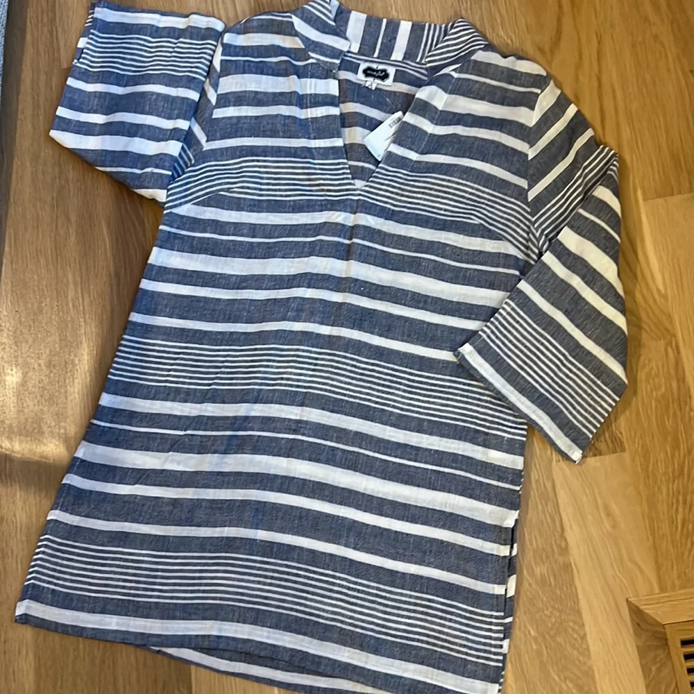 Mud pie New Melanie Navy Stripe Tunic Top Small - Picture 5 of 5